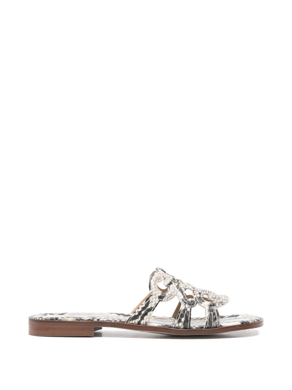 Pedro Miralles snake-effect cut-out sandals Beige