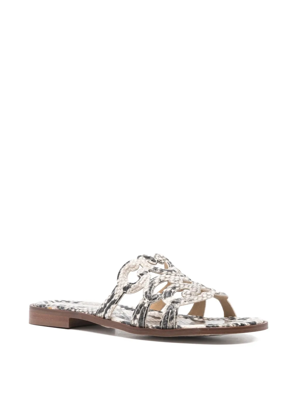 Pedro Miralles snake-effect cut-out sandals Beige