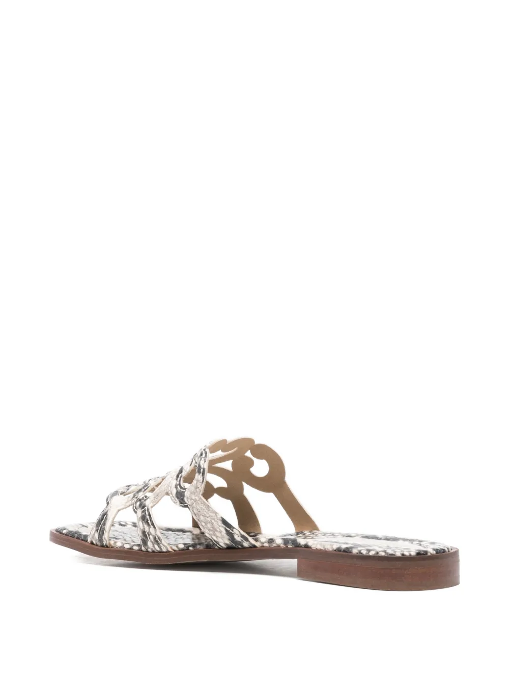 Pedro Miralles snake-effect cut-out sandals Beige