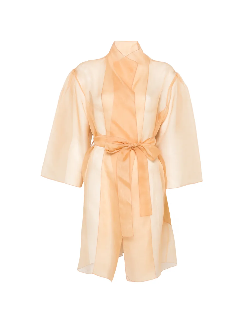 Antonelli sheer belted coat - Nude