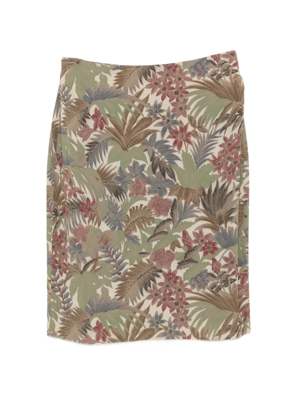 Giorgio Armani Pre-Owned 1990s floral-print midi skirt - Toni neutri