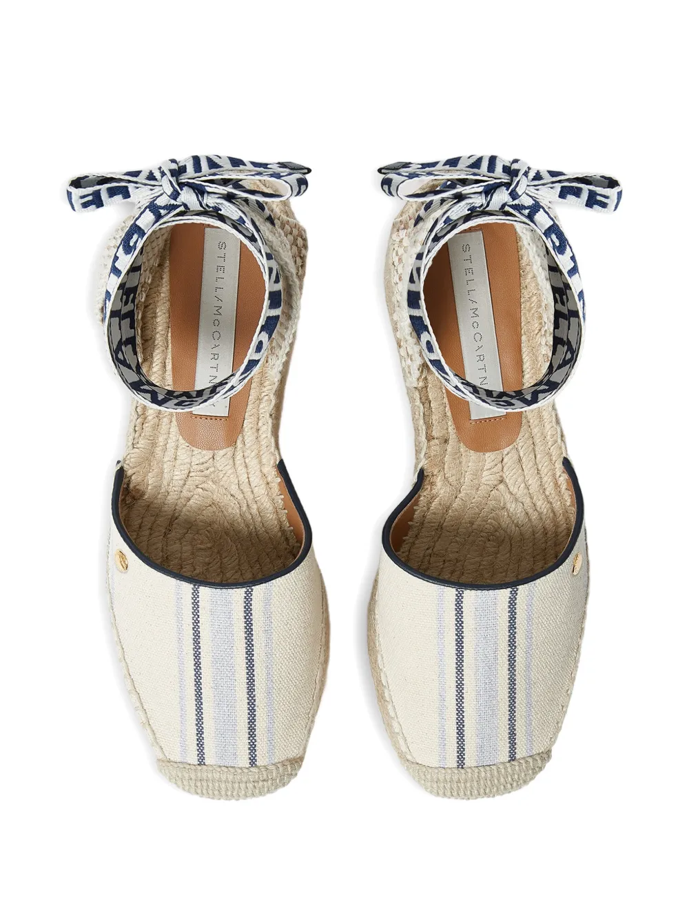 Stella McCartney Gaia striped platform espadrilles Wit