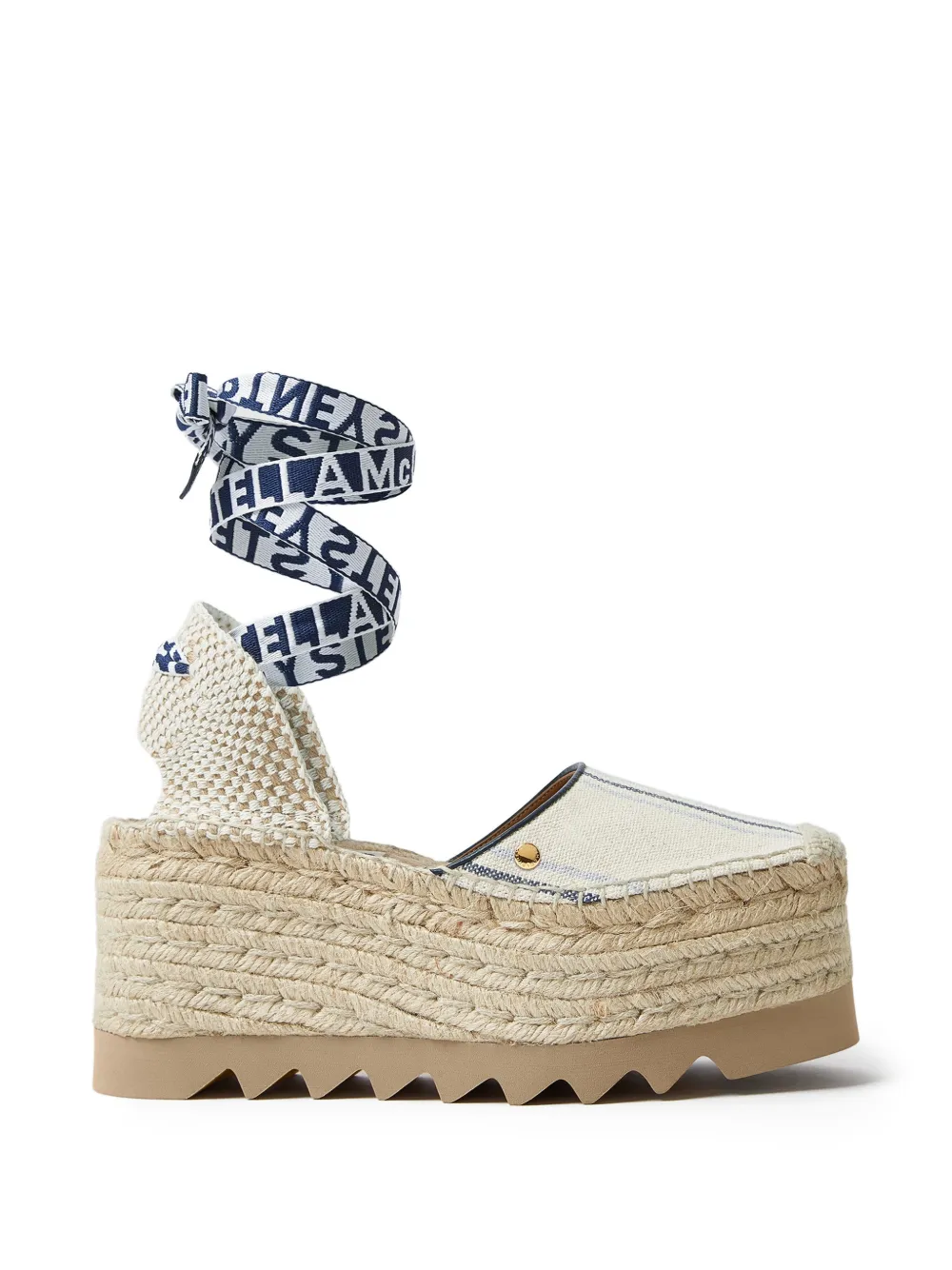 Stella McCartney Gaia striped platform espadrilles Wit