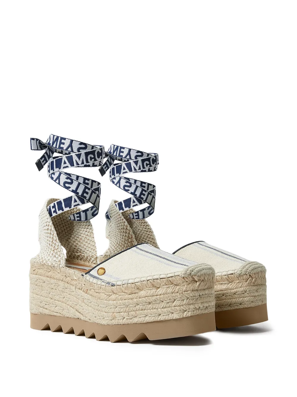 Stella McCartney Gaia striped platform espadrilles Wit