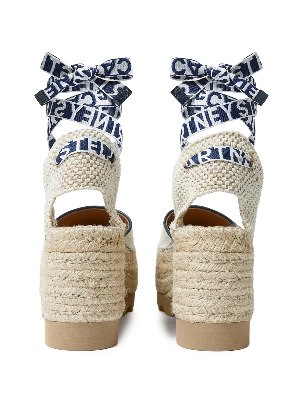Stella McCartney Gaia striped platform espadrilles Wit