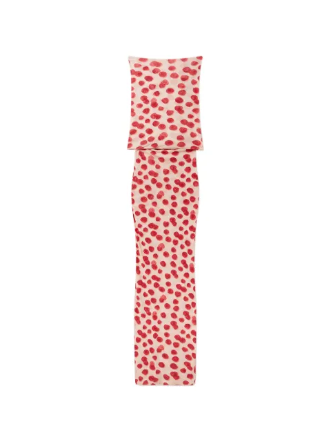Stella McCartney raspberry-print ruched maxi dress