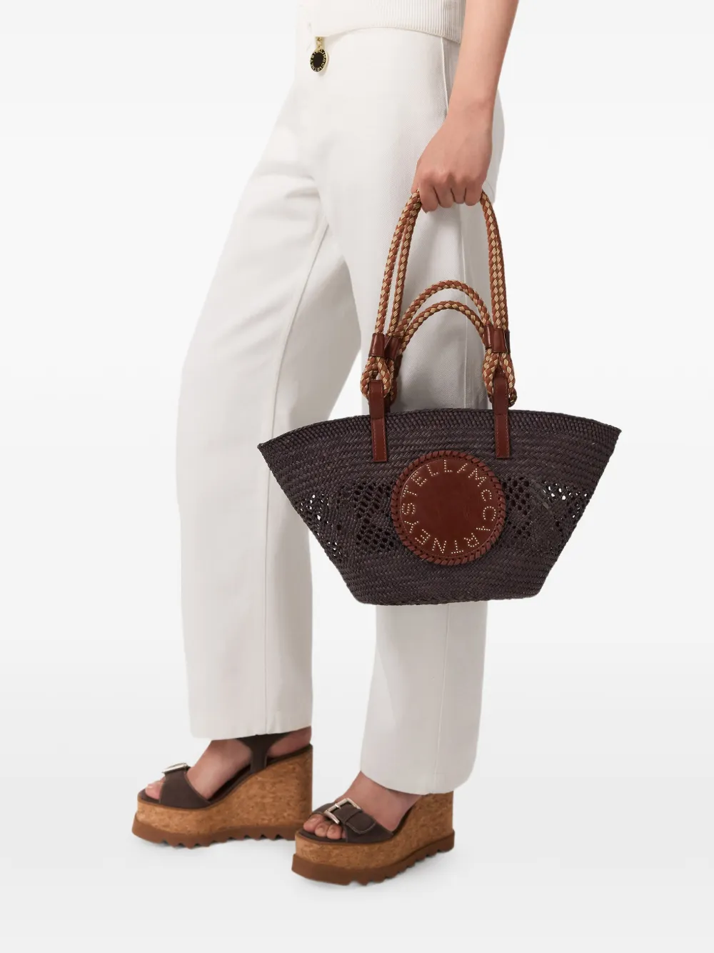 Stella McCartney Kleine tas met touw en logo Bruin