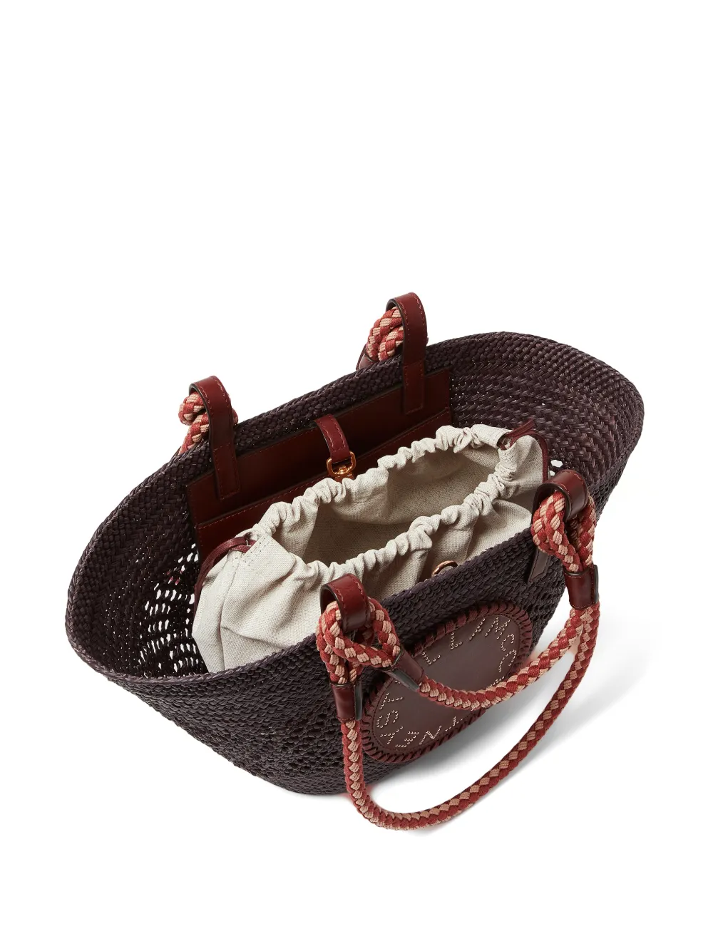 Stella McCartney Kleine tas met touw en logo Bruin
