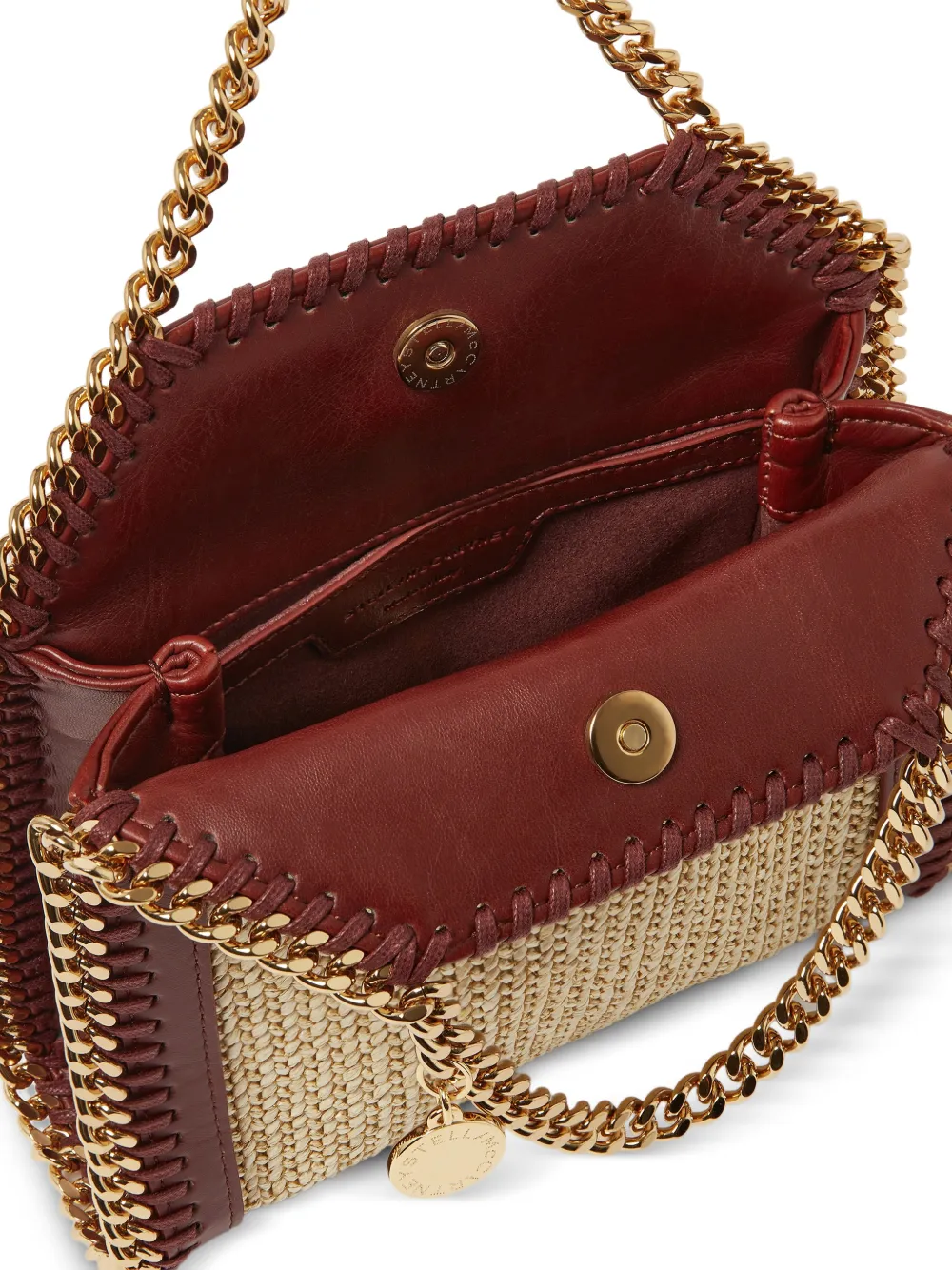 Stella McCartney Falabella raffia mini-shopper Beige