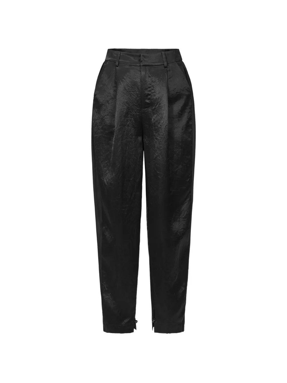 Shanghai Tang silk-panel pleated trousers - Schwarz