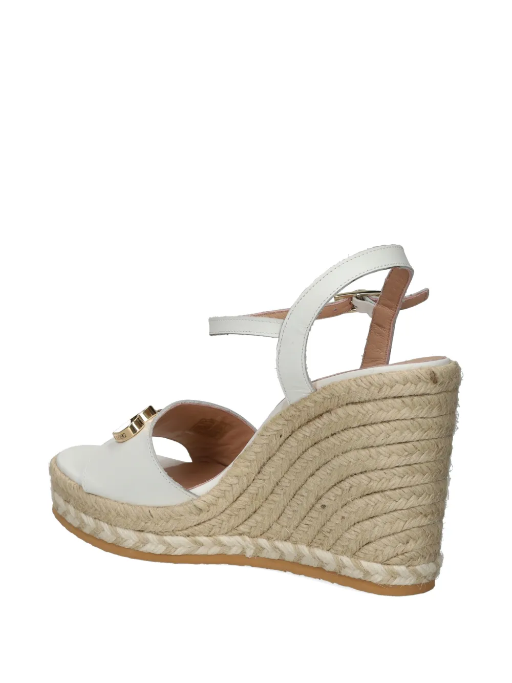 Love Moschino heart-plaque wedge sandals Wit