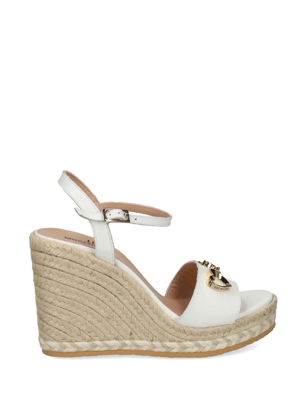 Love Moschino heart-plaque wedge sandals - Bianco