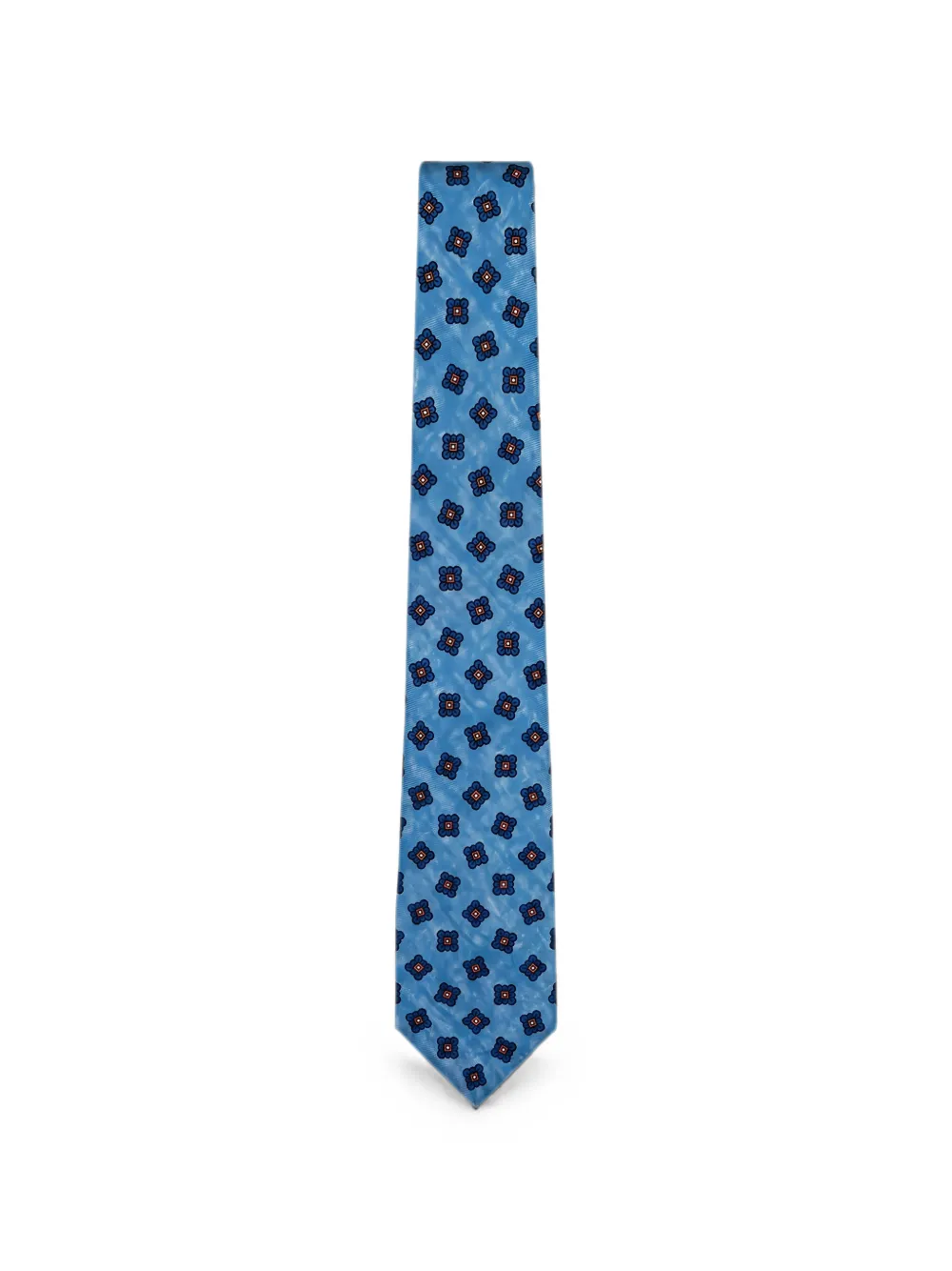 Kiton floral-print silk-twill tie - Blau