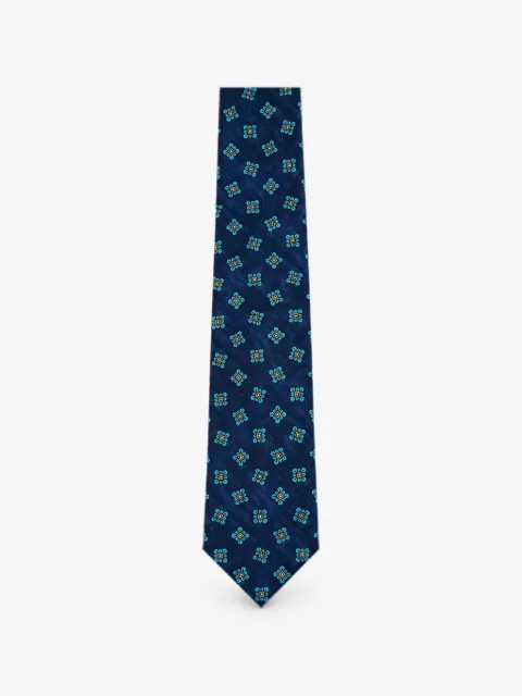 Kiton floral-print silk tie