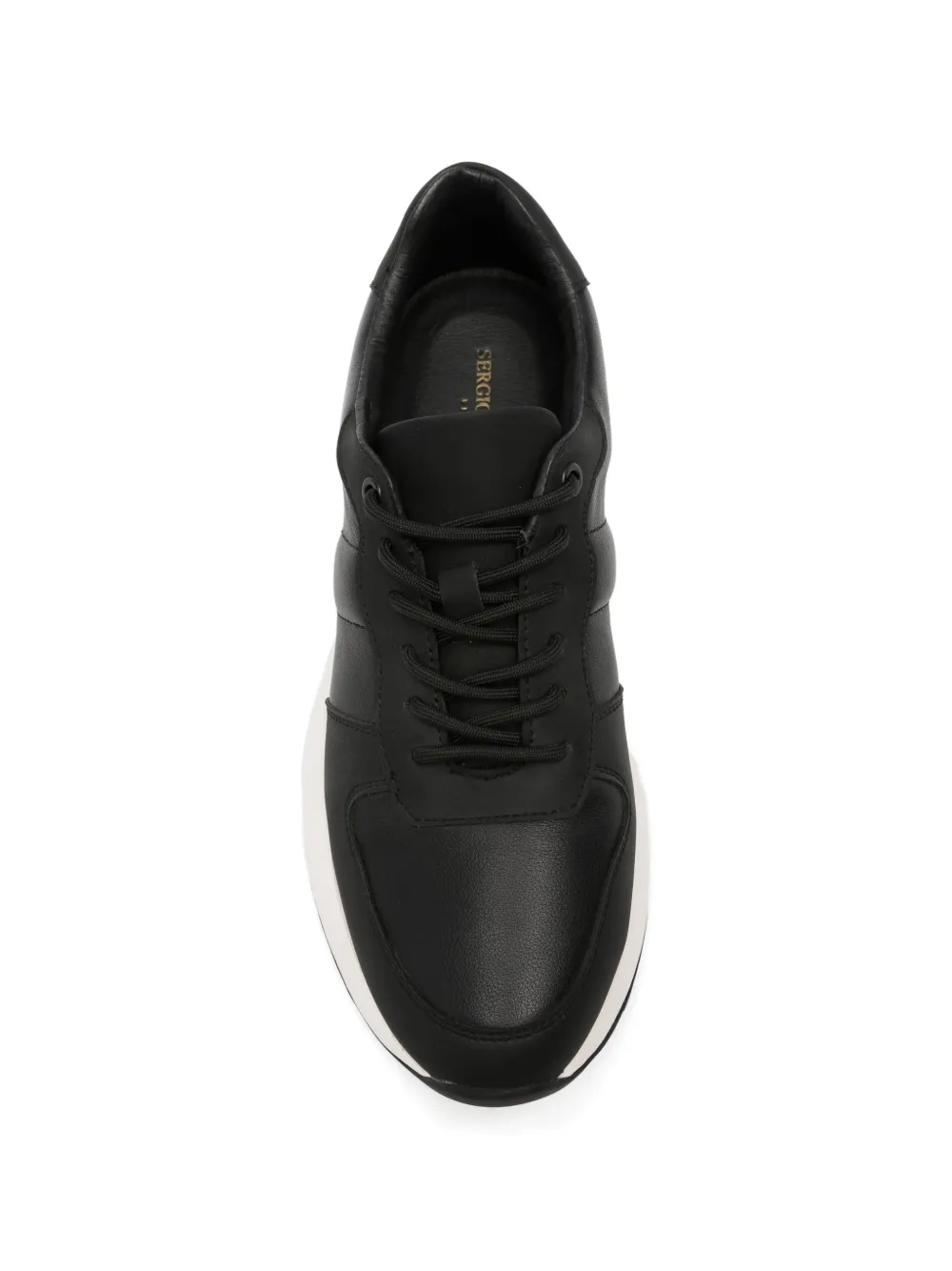 SERGIO MORETTI FIRENZE Leren sneakers met vlakken Zwart