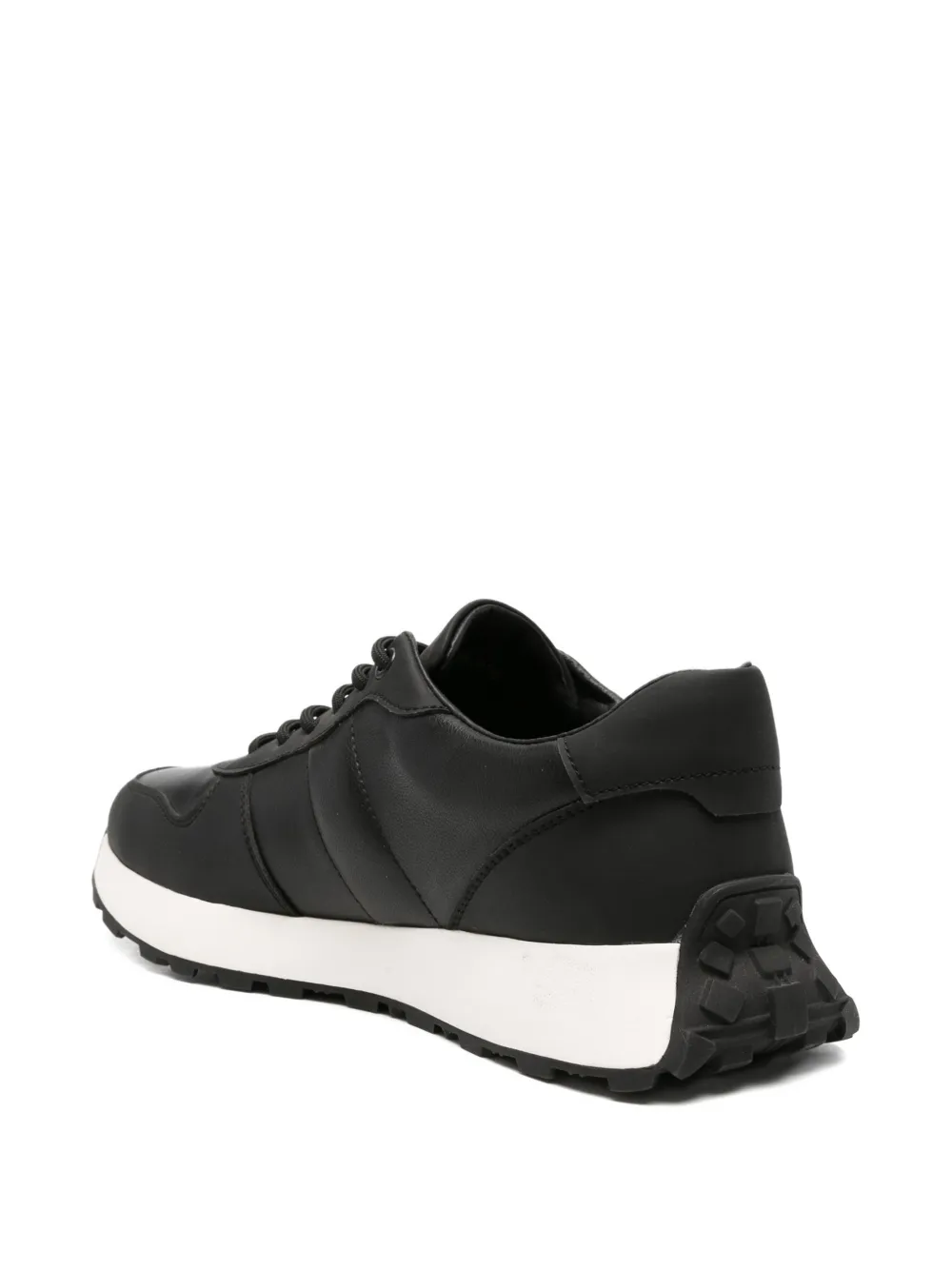 SERGIO MORETTI FIRENZE Leren sneakers met vlakken Zwart