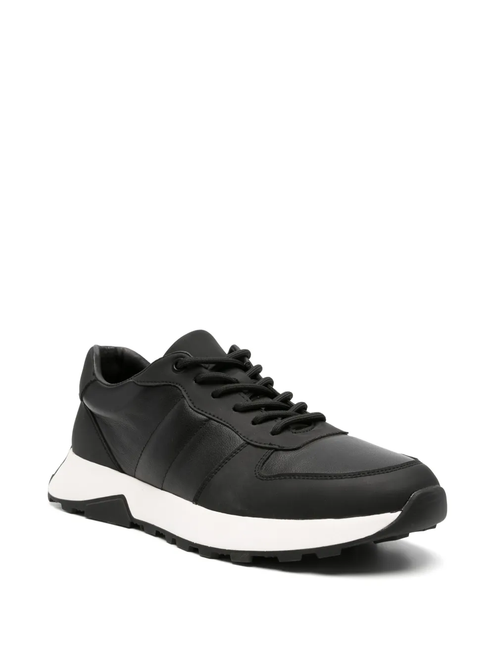 SERGIO MORETTI FIRENZE Leren sneakers met vlakken Zwart