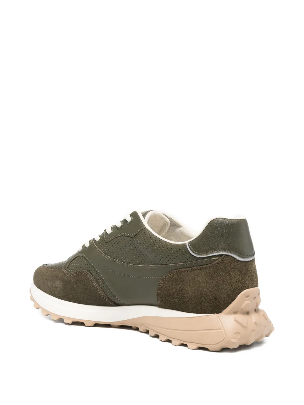 SERGIO MORETTI FIRENZE perforated panelled sneakers Groen
