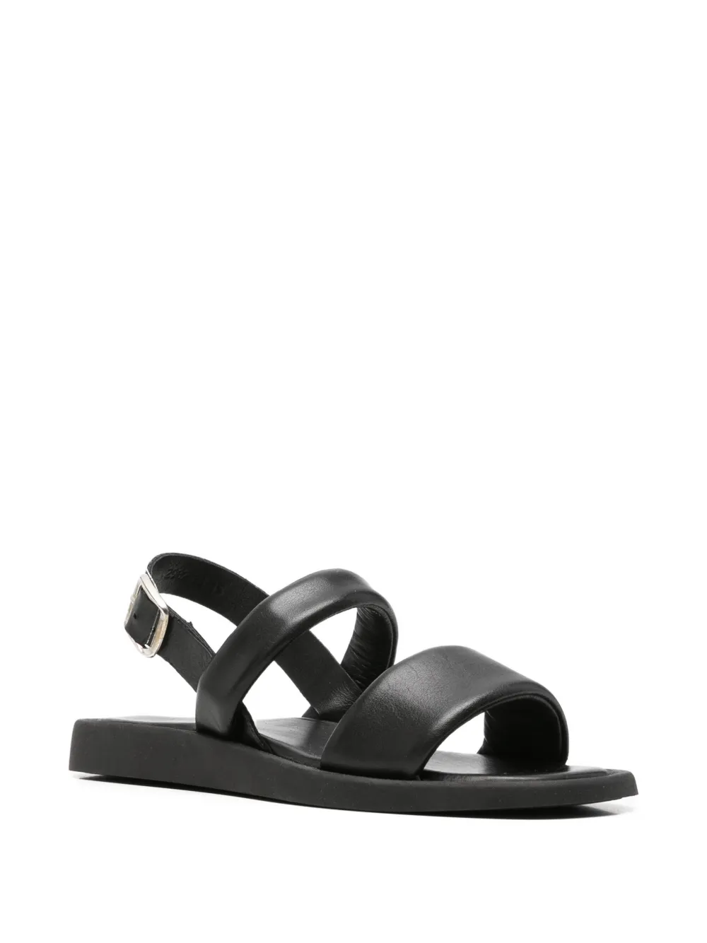 SERGIO MORETTI FIRENZE Sandalen met gewatteerd bandje en gespsluiting Zwart
