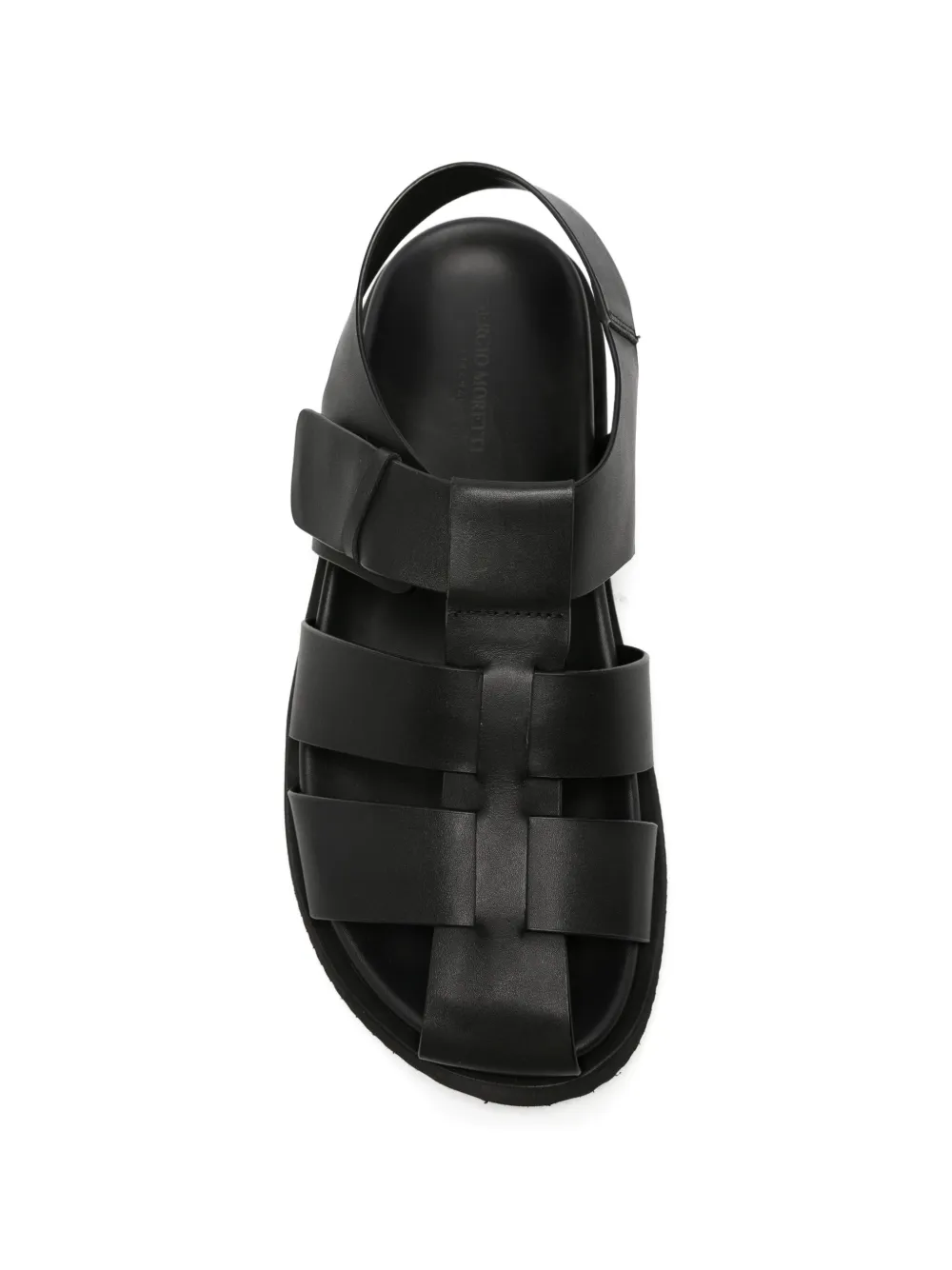 SERGIO MORETTI FIRENZE Gekooide sandalen met klittenband Zwart
