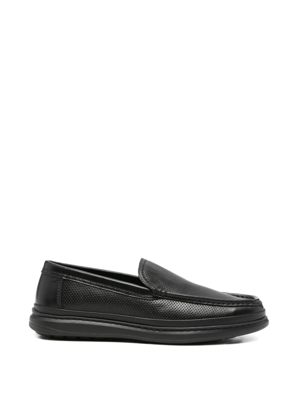 SERGIO MORETTI FIRENZE perforated leather loafers - Nero