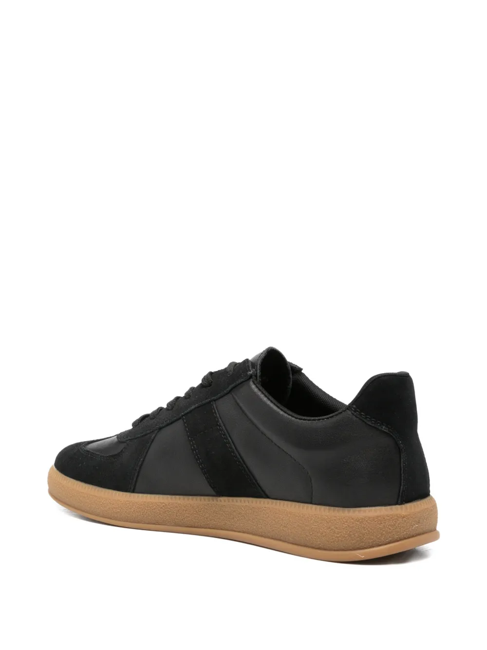 SERGIO MORETTI FIRENZE panelled leather sneakers Zwart