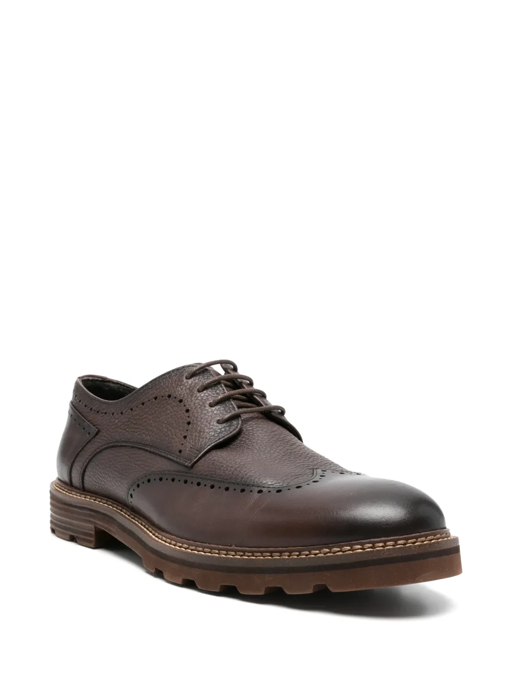 SERGIO MORETTI FIRENZE Brogues met brogue detail en veters Bruin