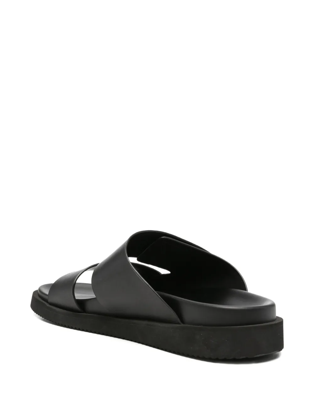 SERGIO MORETTI FIRENZE Sandalen met klittenband en dubbel bandje Zwart