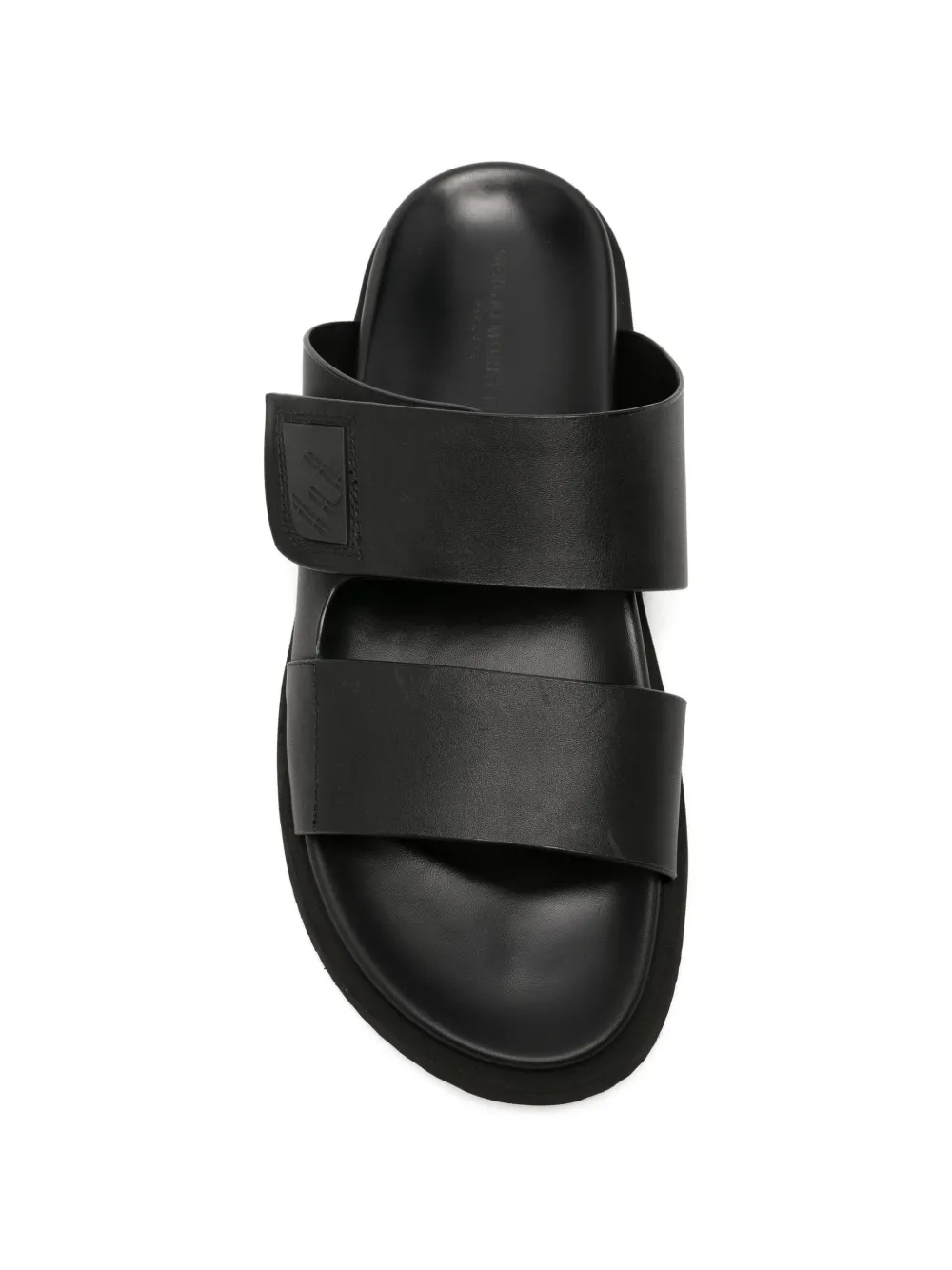 SERGIO MORETTI FIRENZE Sandalen met klittenband en dubbel bandje Zwart