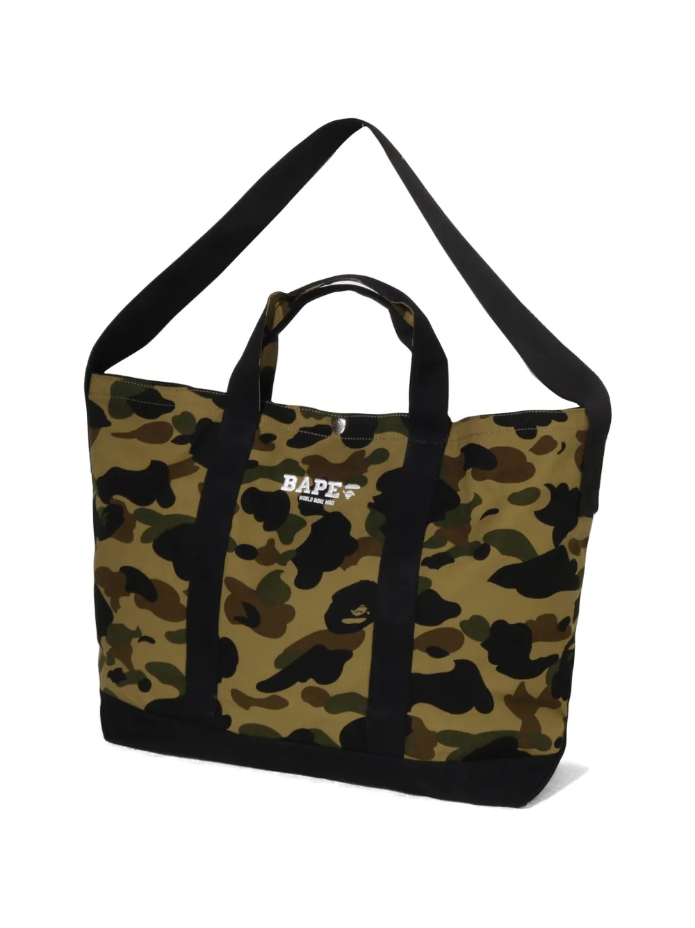 A BATHING APE Camo messengertas met camouflage-print en geborduurd logo Beige