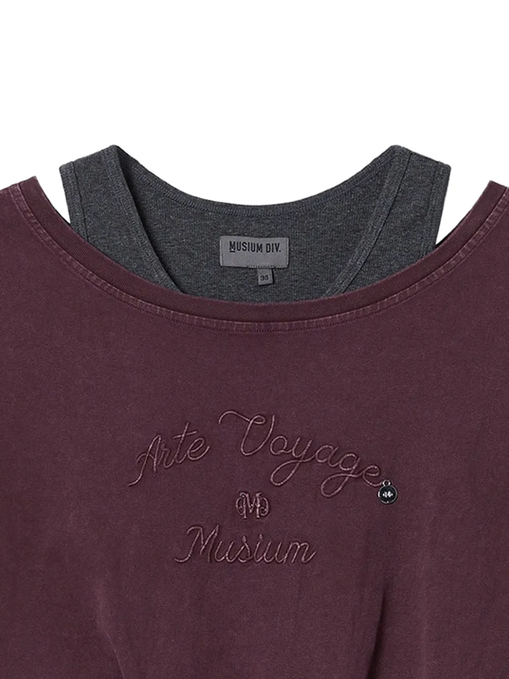 Musium Div. layered embroidered T-shirt - Rot