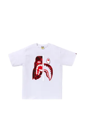 Bape Color Camo Shark Tee Bape Red Shirt A BATHING APE® Color Camo Tiger Shark T-shirt White FARFETCH PH