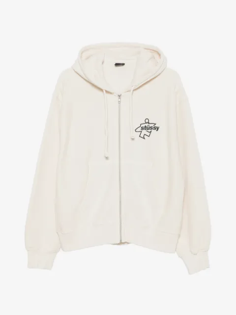 Stüssy logo-print zip-up hoodie