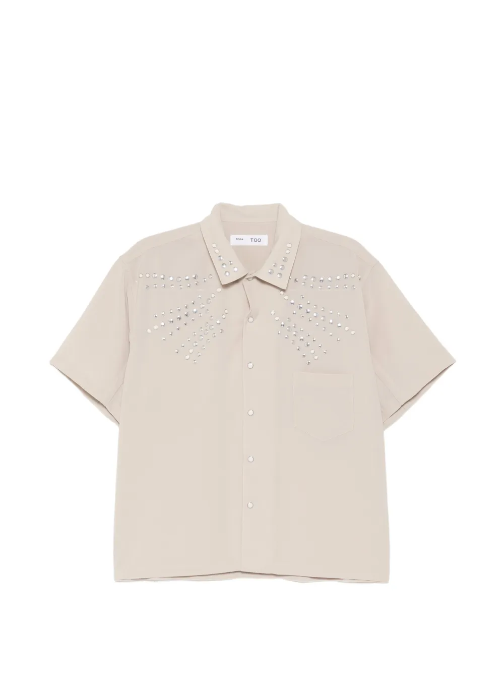 TOGA TOO stud-embellished short-sleeve shirt - Toni neutri