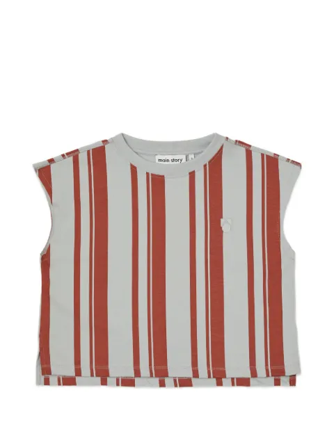main story striped sleeveless T-shirt