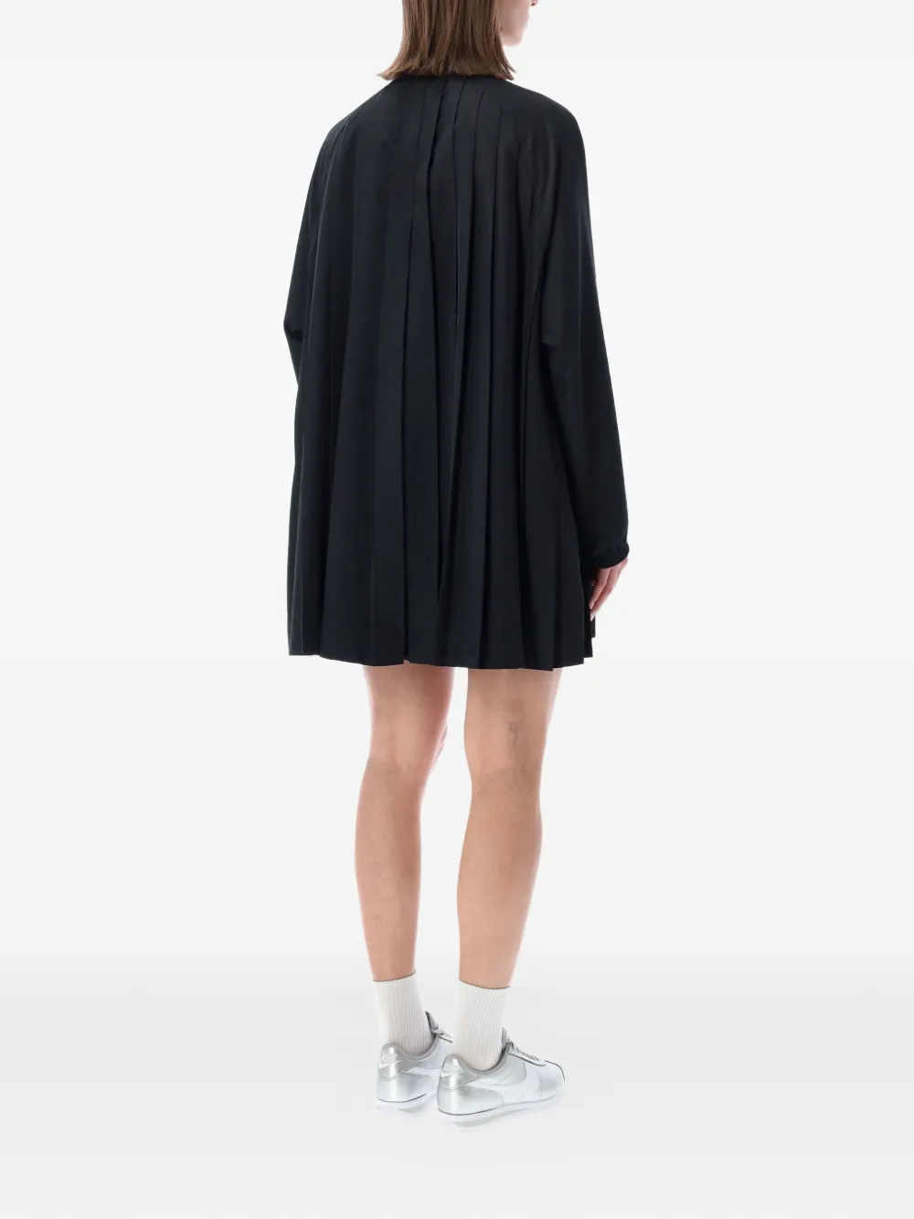 Nike Geplooide jurk met hoge hals Zwart