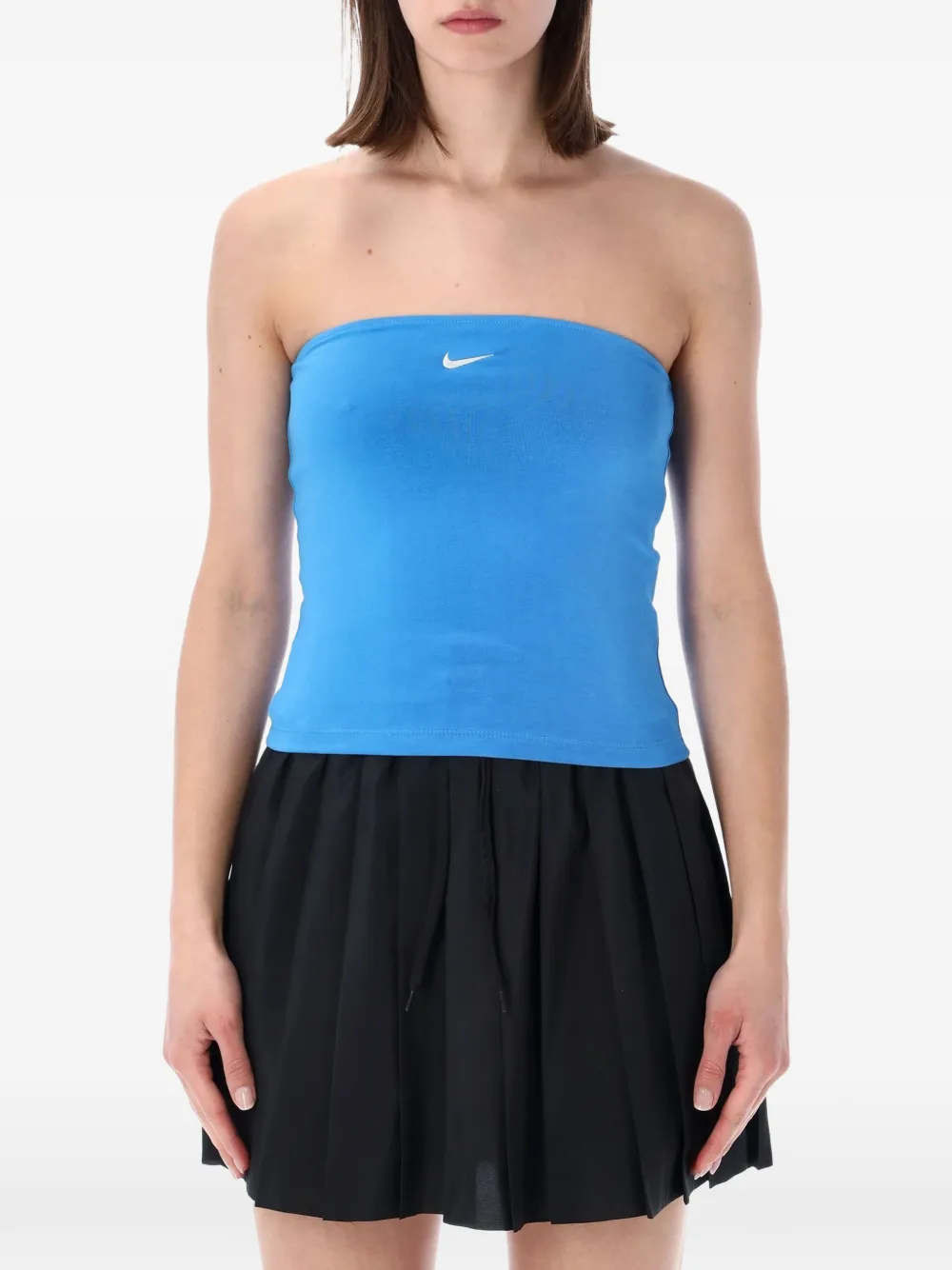 Nike logo-embroidered tube top - Blau