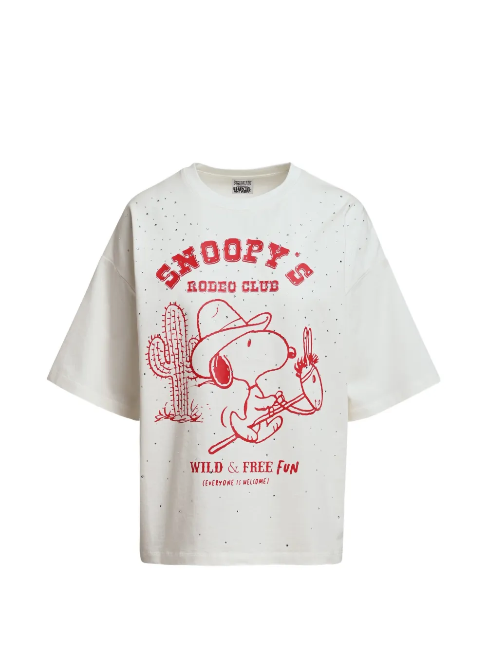 Essentiel Antwerp rhinestone-embellished graphic-print T-shirt - Toni neutri