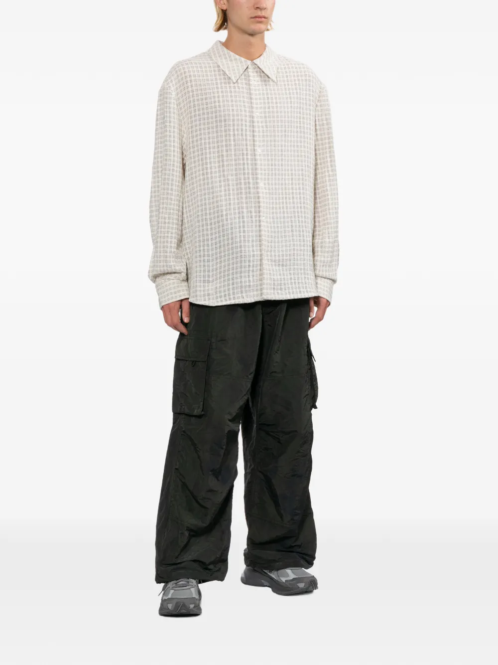 Comme des Garçons Homme Cargohose in Knitteroptik - Blau