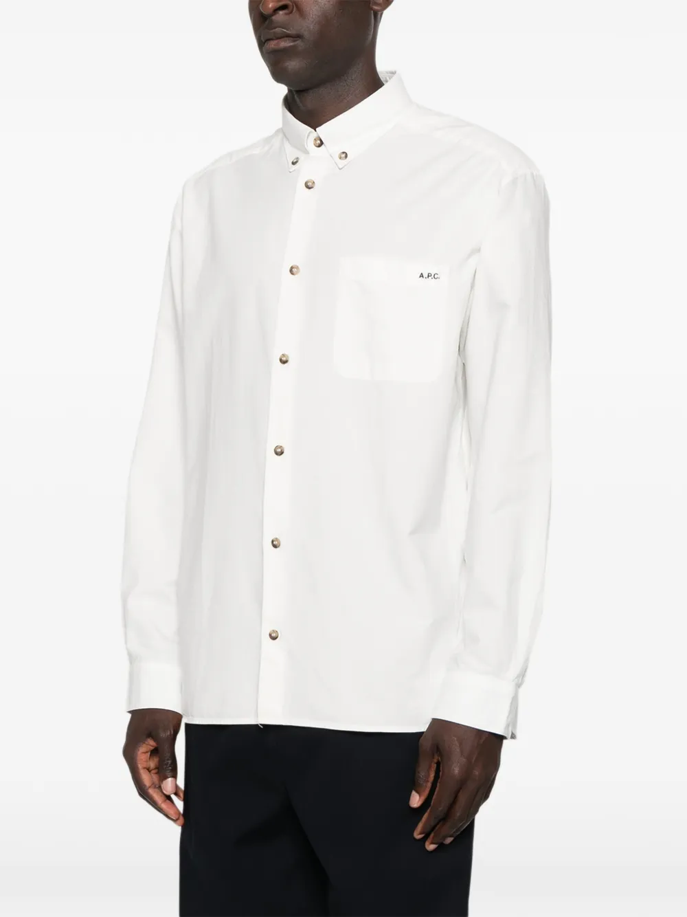 A.P.C. Button-down overhemd met zak Wit