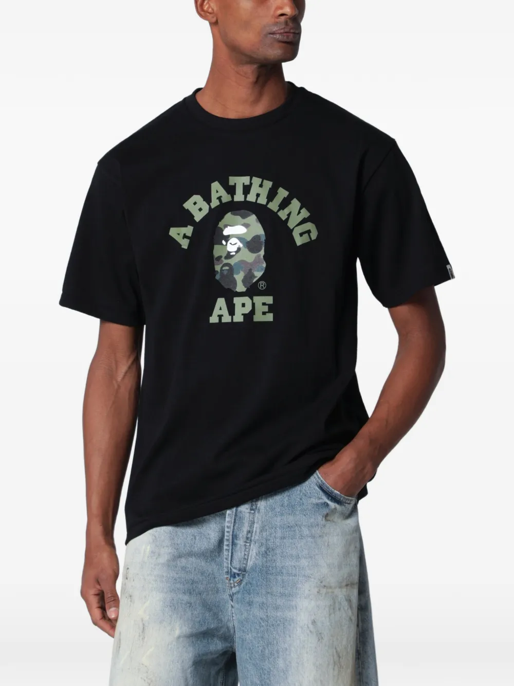 A BATHING APE® T-shirt 1st Camo College - Nero
