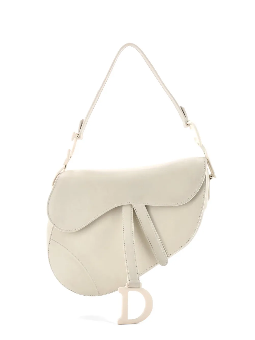 Christian Dior Pre-Owned Ultra Matte Saddle Handbag Leather Medium shoulder bag - Bianco