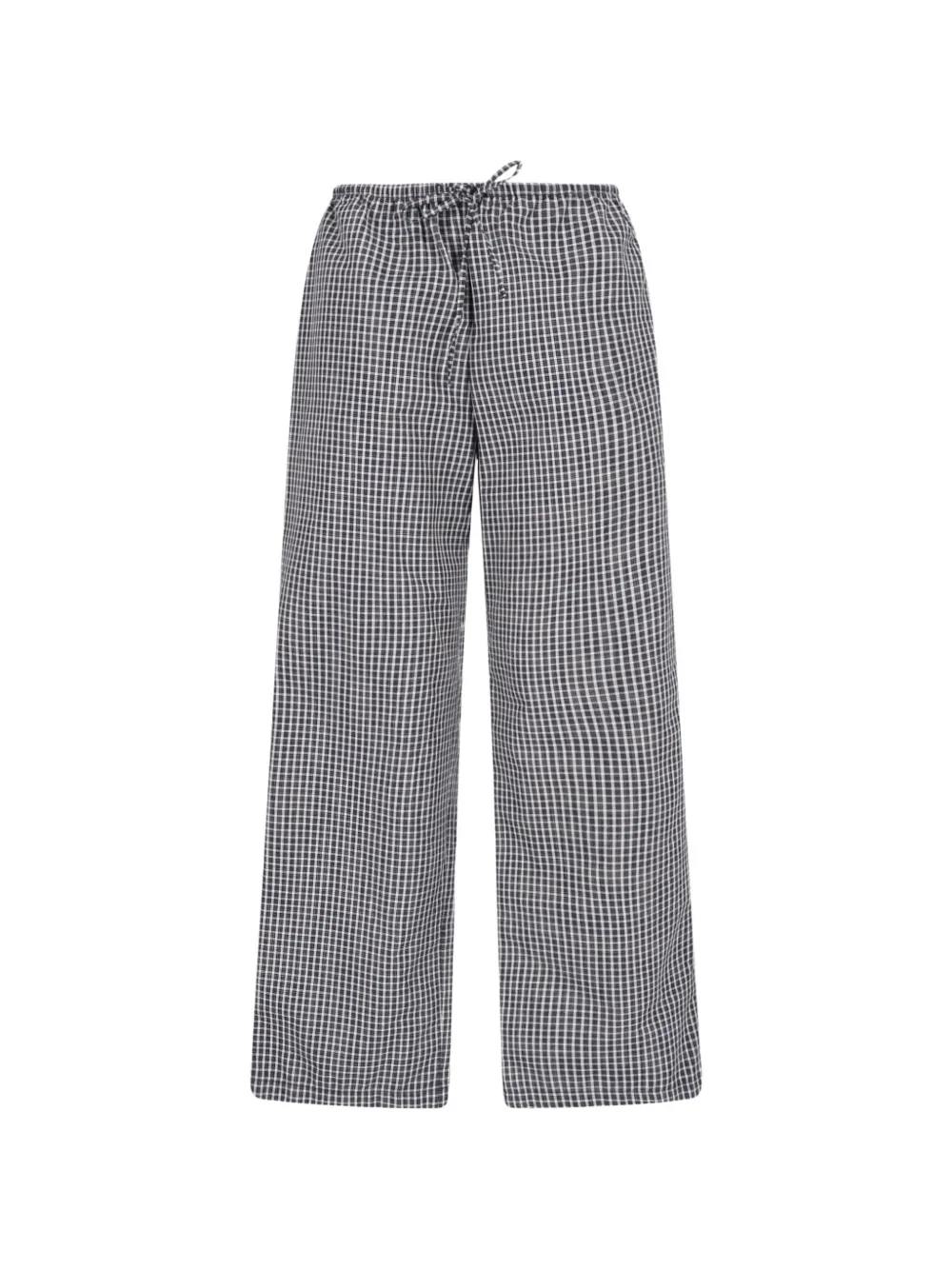 DUNST check-pattern drawstring trousers - Blu
