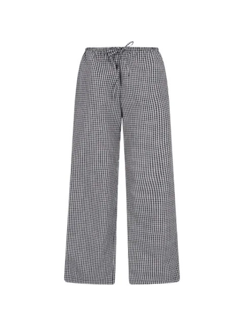 DUNST pantalones con cuadros estampados y cordones
