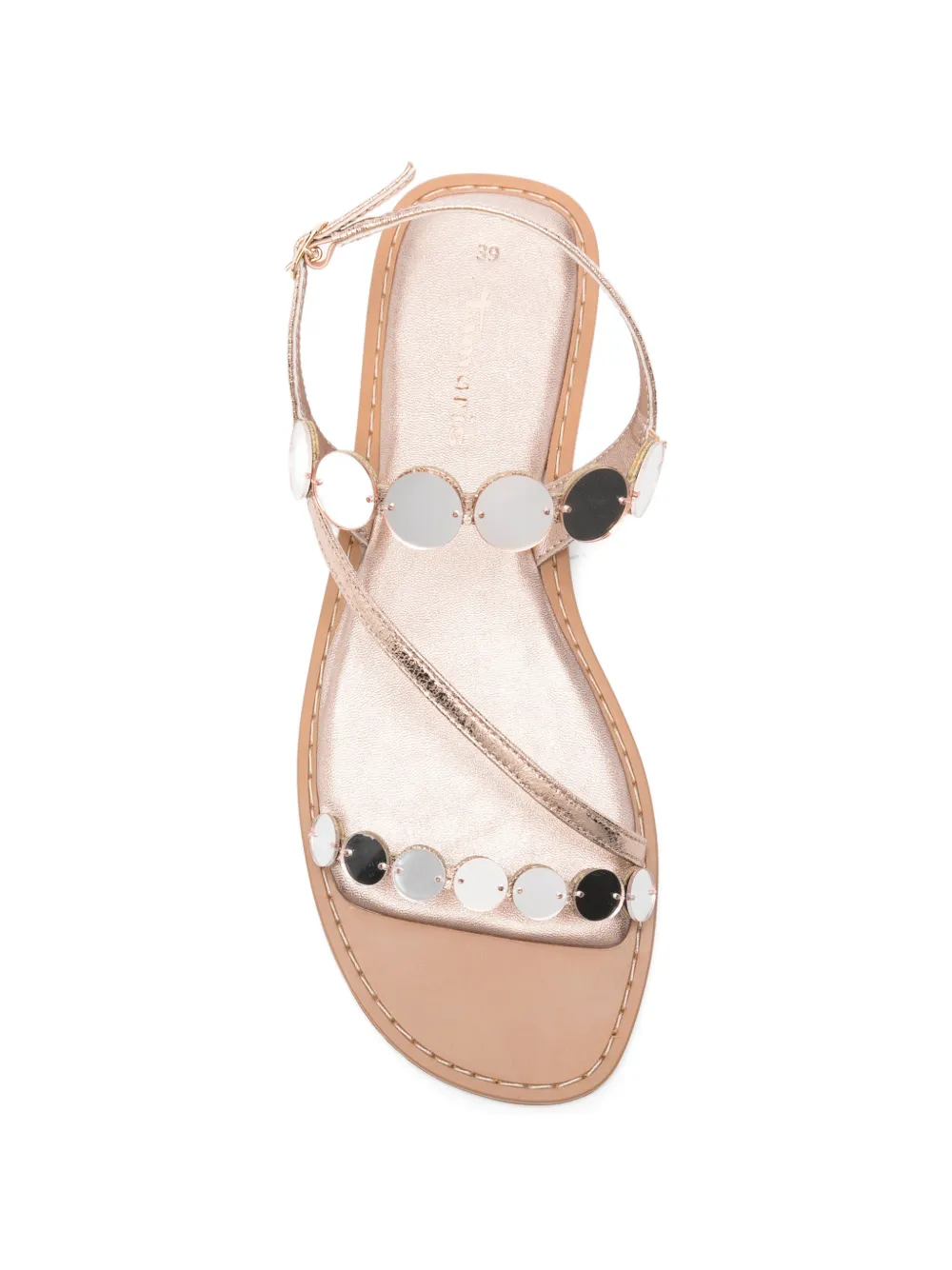 TAMARIS Metallic sandalen verfraaid met disc Roze