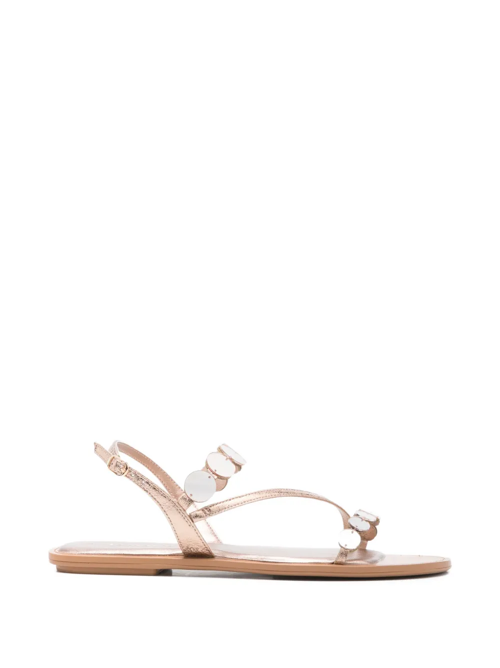 Tamaris Disc-embellished Metallic Sandals In Pink