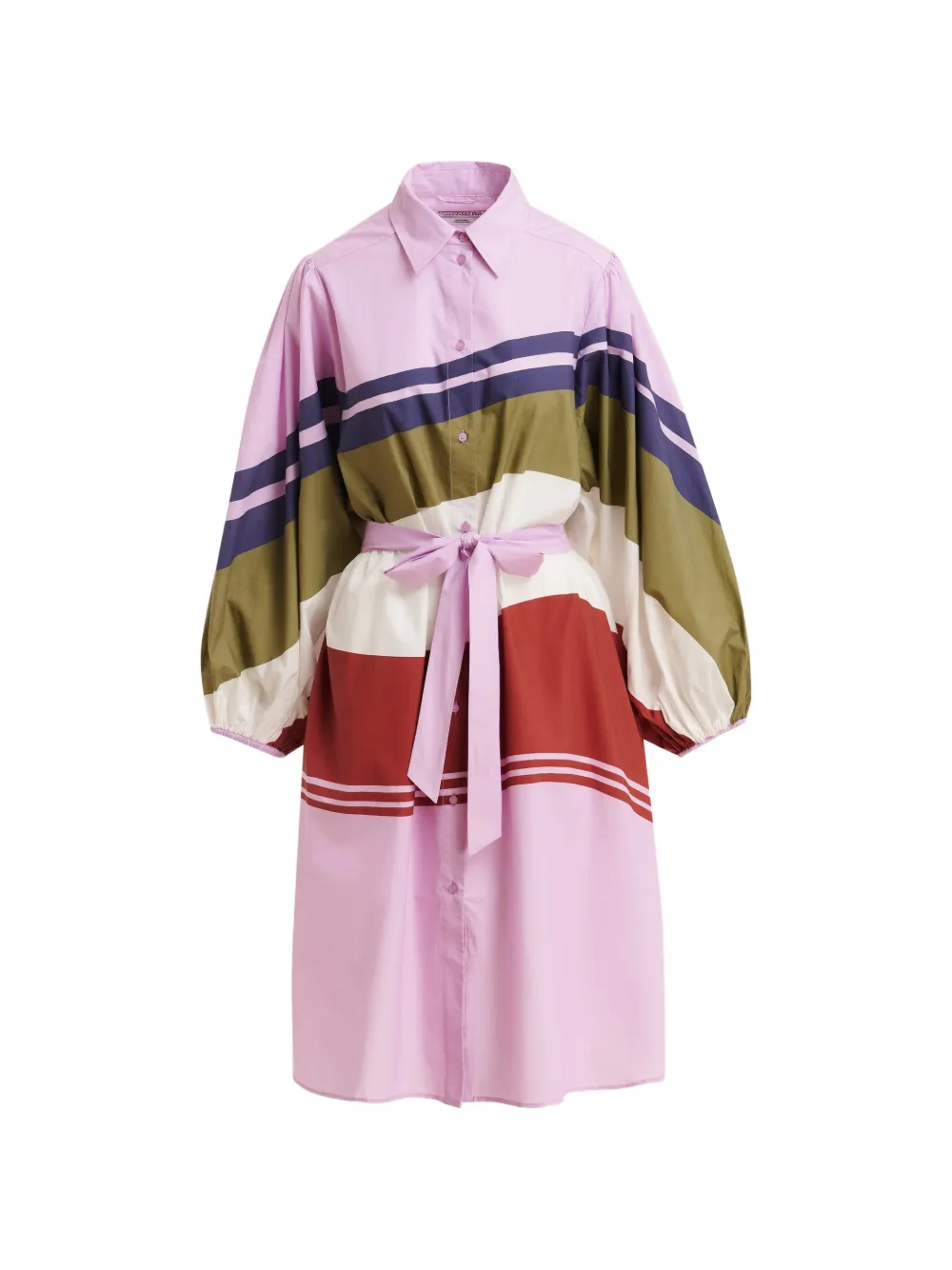 Essentiel Antwerp stripe-print cotton shirt dress - Rosa