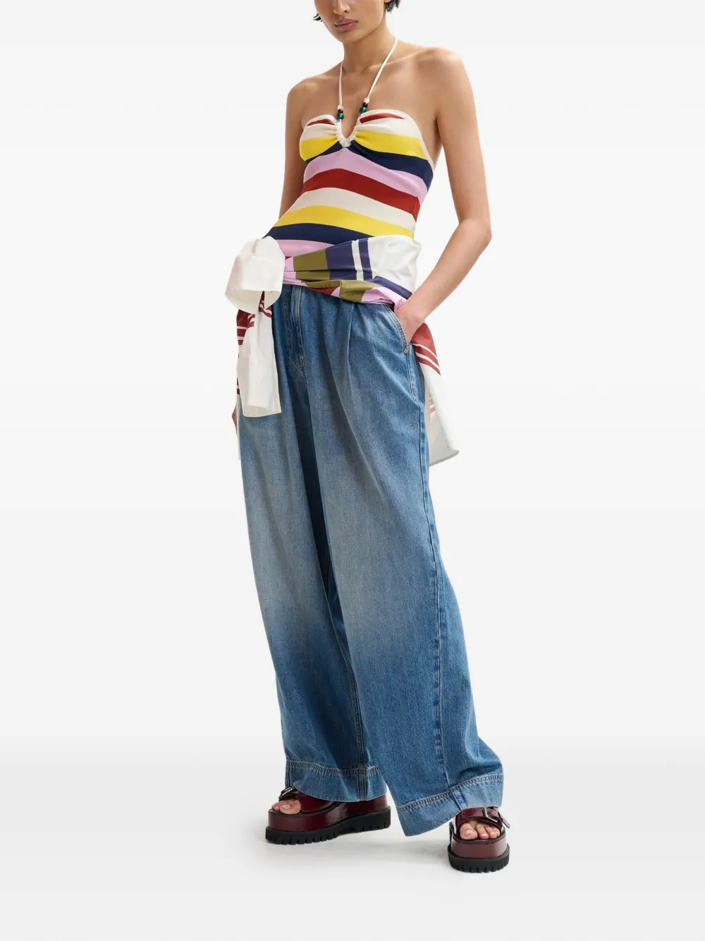 Essentiel Antwerp Striped-pattern Top In White