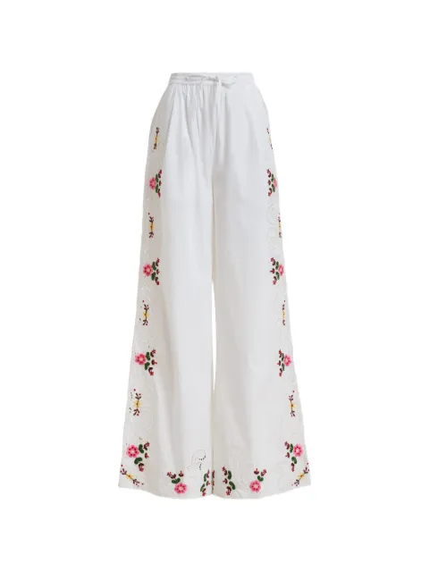 Essentiel Antwerp floral-embroidered cut-out trousers