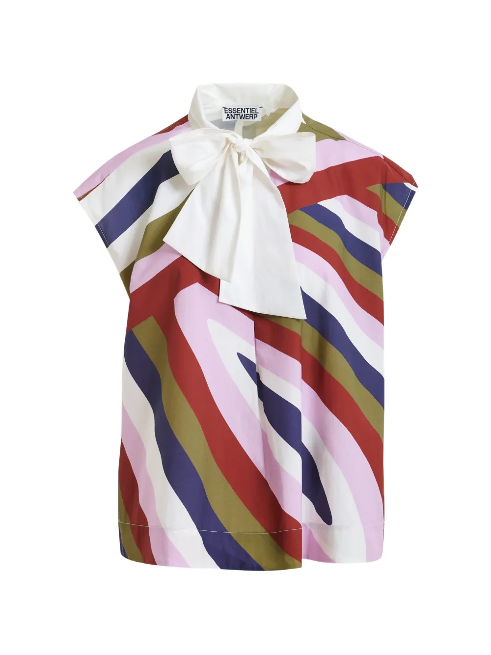 Essentiel Antwerp graphic-print bow-detail blouse - Rosso